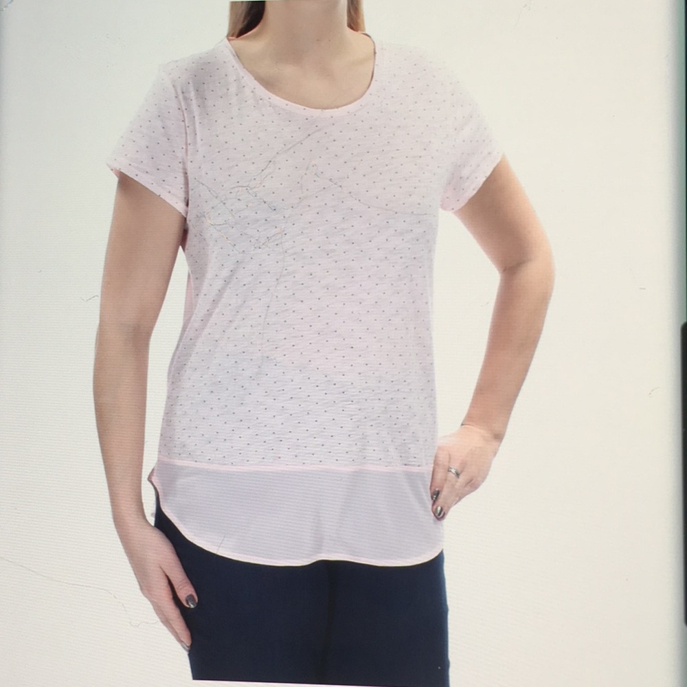 Maison Jules Pink Black Polka Dot Shirt